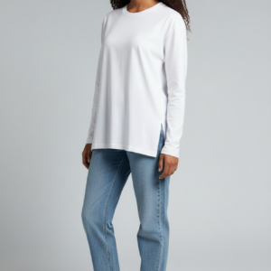 تيشيرت قطن كم أوفر سايز خروج بفتحة جانبية اتس ستور